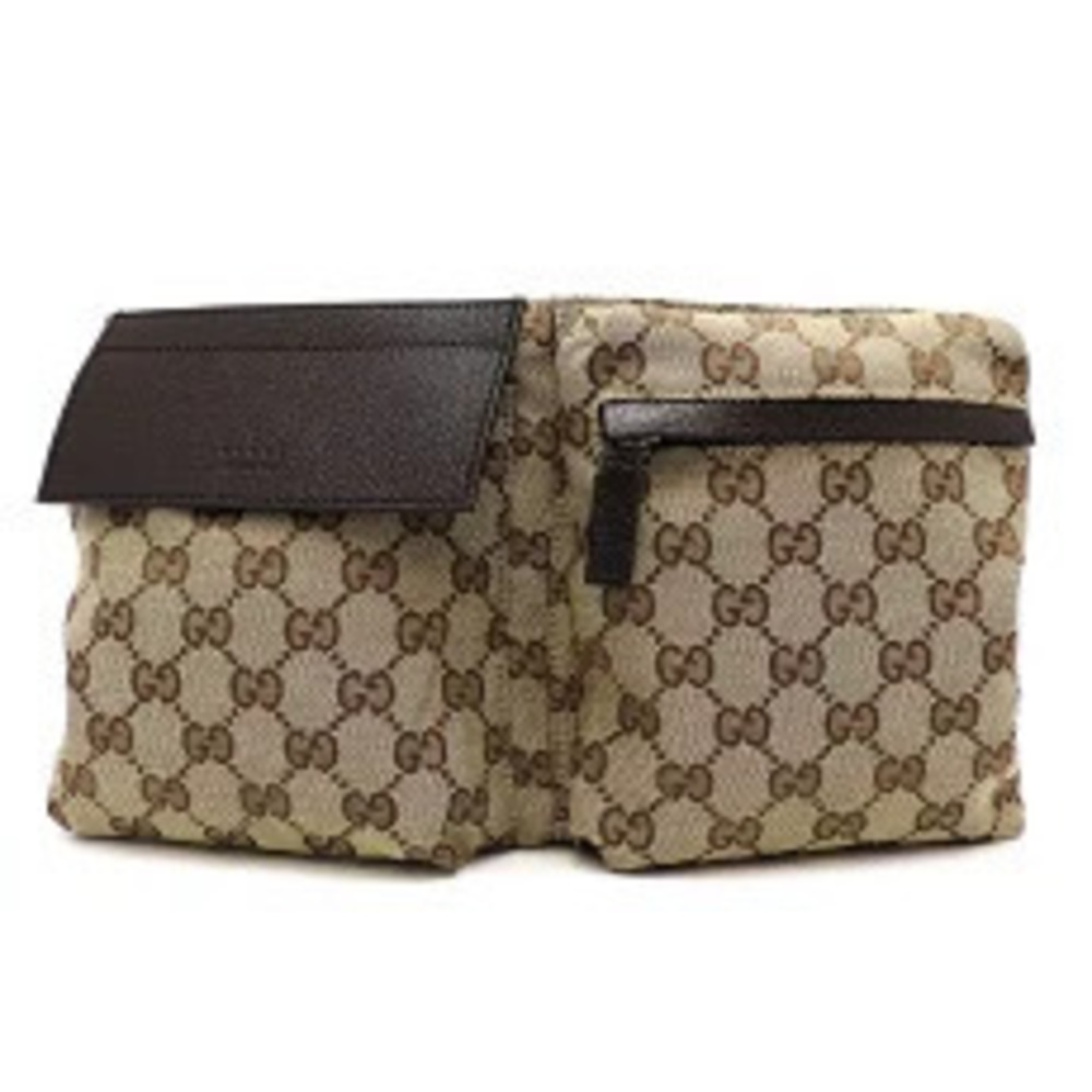 Gucci GG Waist Crossbody Belt Bag Canvas Beige